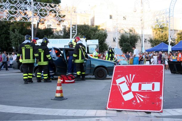  Festa dell'AIDO 2009: esercitazione dei vigili del fuoco 