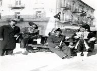 Festa della matricola 1950 - Polizia universitaria in auto