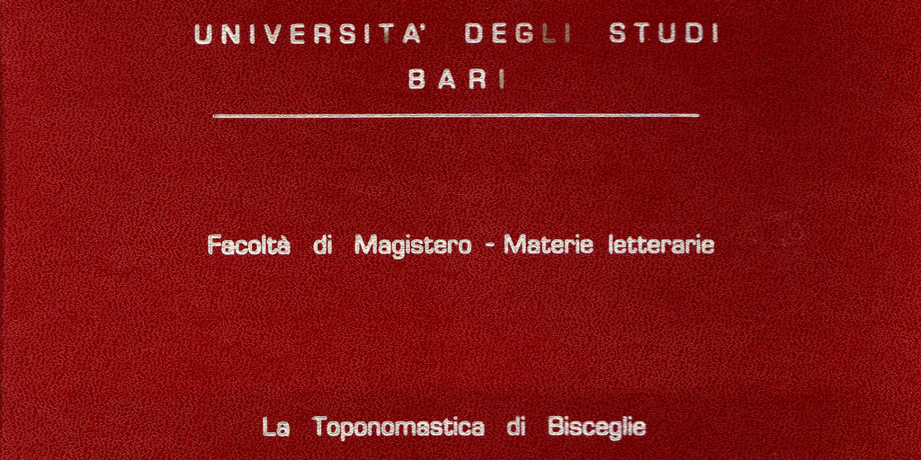 La Toponomastica di Bisceglie