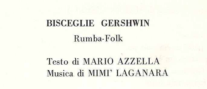 Bisceglie Gershwin - una canzone dedicata a Bisceglie