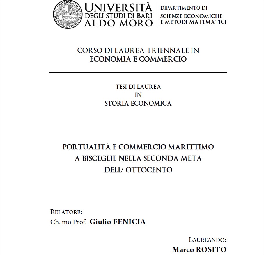 Portualit e commercio marittimo nella seconda met dell'ottocento